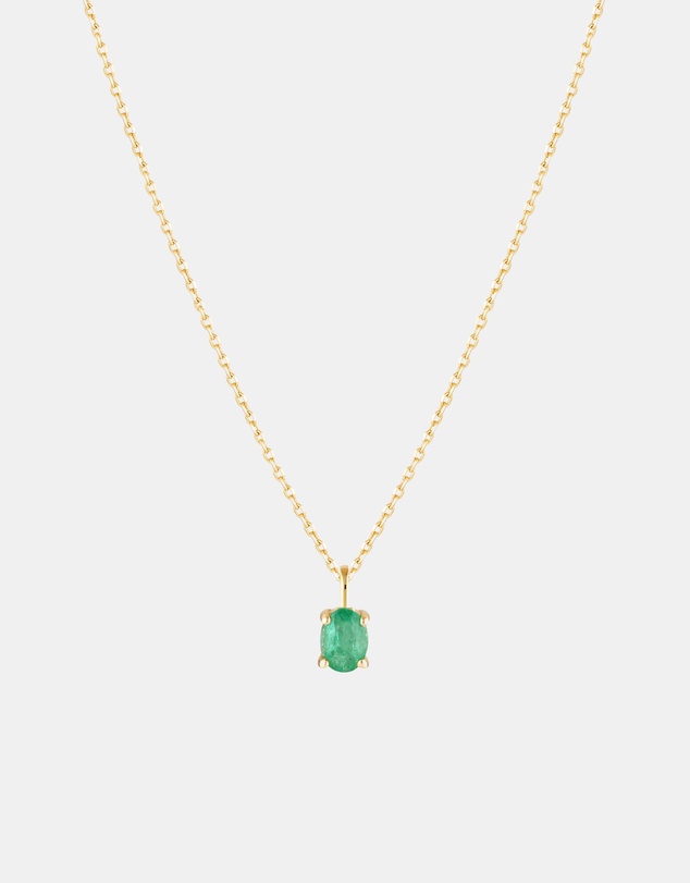 Luna Rae - Solid Gold - Emerald Necklace