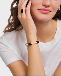 THOMAS SABO - Pearl bracelet with black goldbears