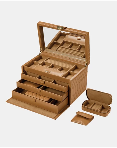 Wolf - WOLF Lauren Large jewellery Box Caramel