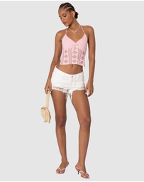 EDIKTED - Jada Open Back Crochet Top