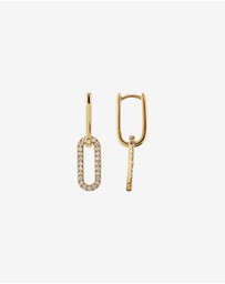 Michael Hill - Paperclip Drop Earrings with 0.34 Carat TW of Diamonds in 10kt Yellow Gold