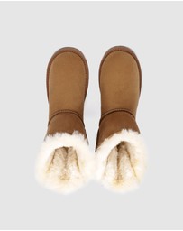 EVERAU - EverAU Ugg Short Back Bow Sheepskin Upper UGG Boots