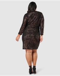 Pink Dusk by Curve Project - Smokin Hot Sequin Wrap Dress