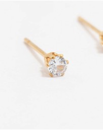 Lovisa - Waterproof Gold Plated Stainless Steel Cubic Zirconia Stud Earrings 3 MM