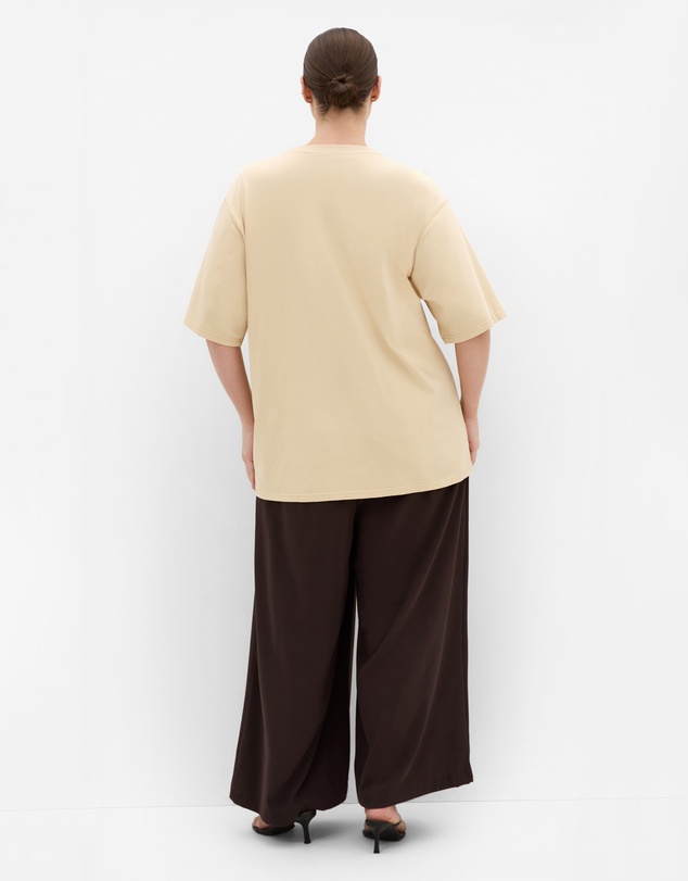 City Chic - Plus size Martini Cotton Tee - taupe