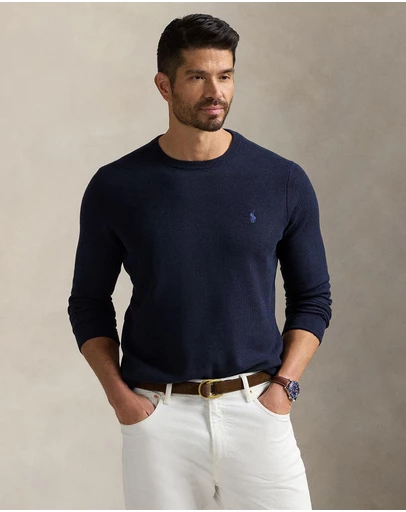 Polo Ralph Lauren - Mesh-Knit Cotton Crewneck Sweater