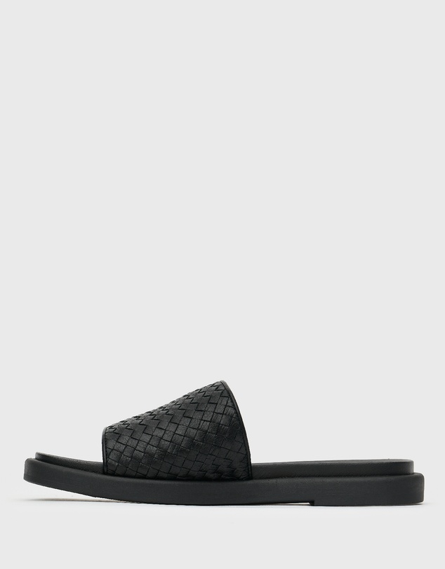Betts - Wider Fit Bobbie Leather Woven Slides