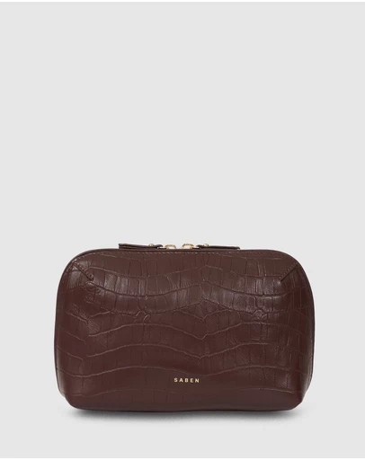 SABEN - Tate Tech Pouch Espresso Croc