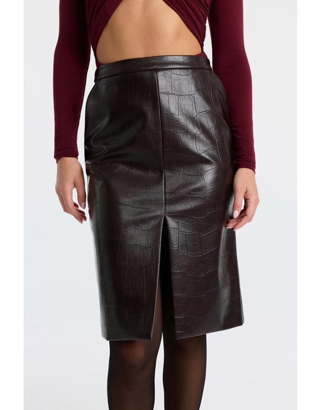 Bardot - Rheba Vegan Croc Leather Skirt