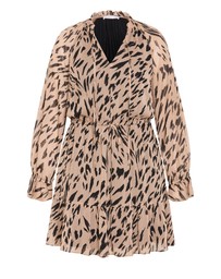 City Chic - Plus size Rhea Animal Print Mini Dress - stone