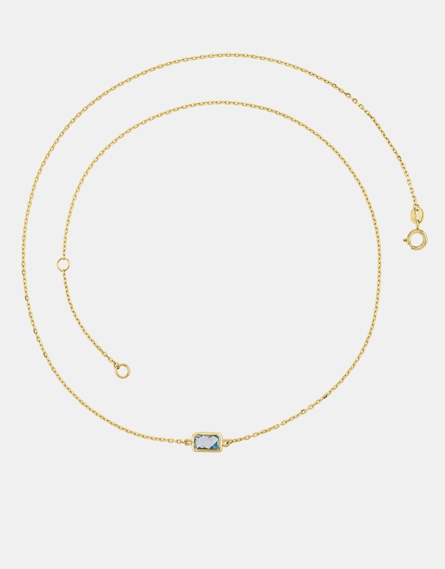 Zoe Olivia - 9K Gold Blue Topaz Necklace