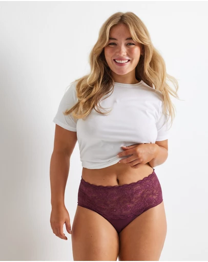 Kayser - 2 Pack Daily Essentials Cotton & Floral Lace Full Brief (465N)
