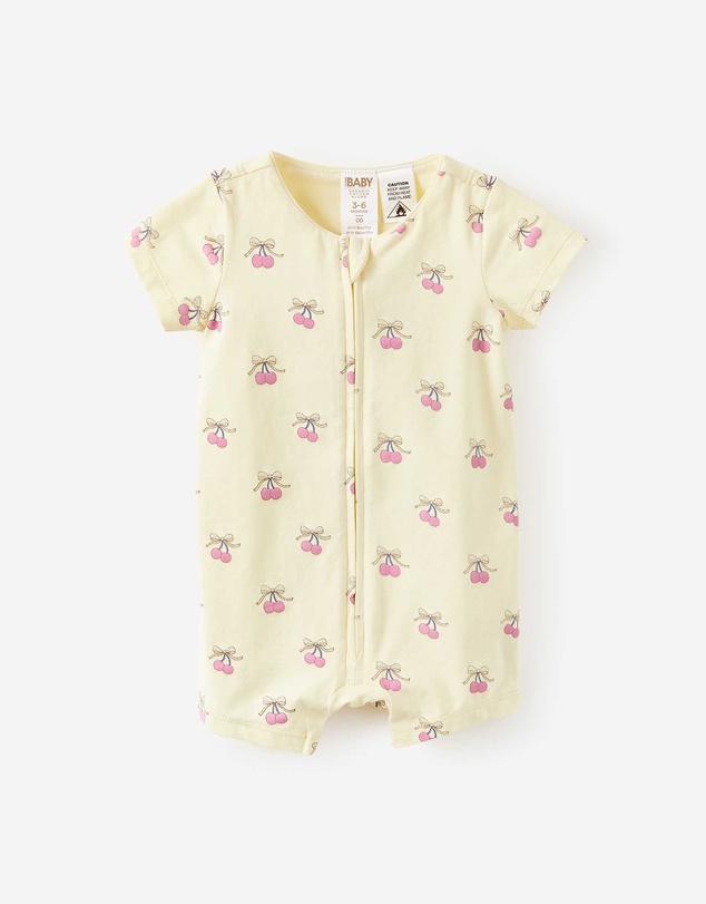 Cotton On Kids - Growie Short Sleeve Zip Romper