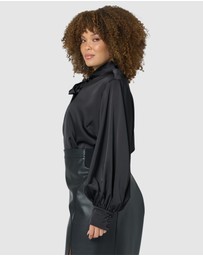 Pink Dusk by Curve Project - Truth Hurts High Neck Blouse