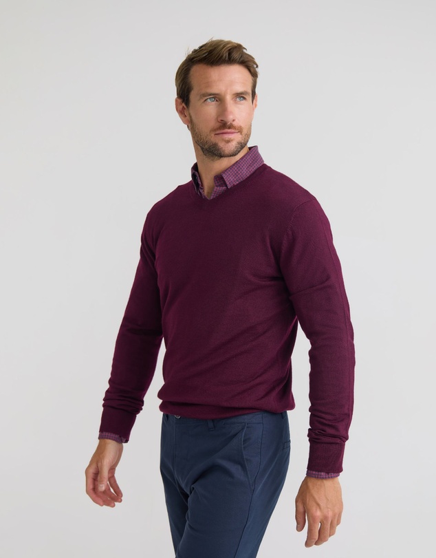 Oxford - Basic V-Neck Pure Wool Pullover