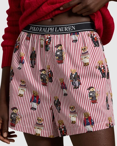 Polo Ralph Lauren - Polo Bear Print Striped Cotton Boxer Short