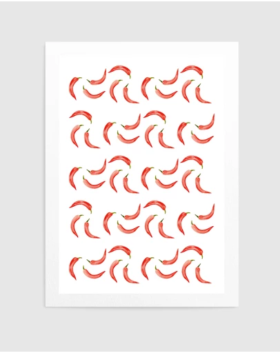 Olive et Oriel - Chili Pattern by Kathrinmay Art Print