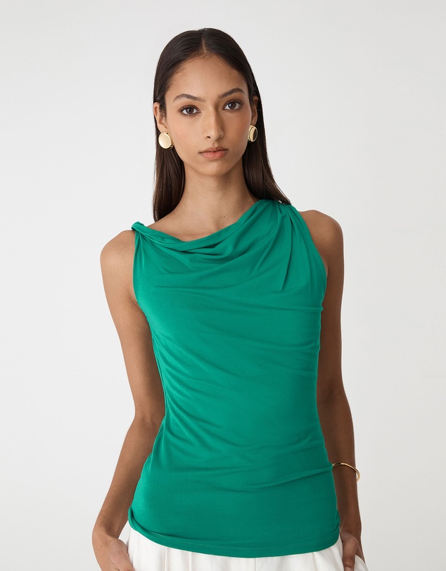 Forcast - Cici Bamboo Twist Shoulder Top