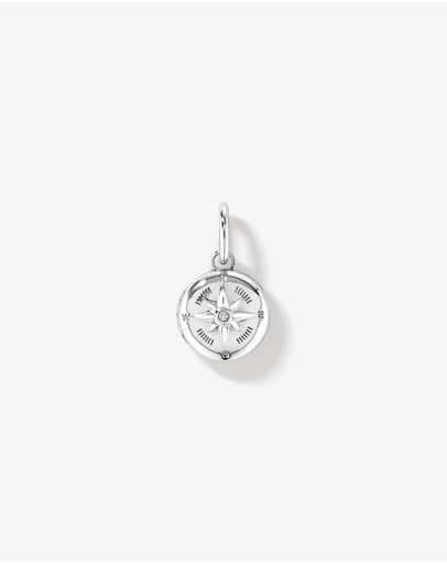 Michael Hill - Diamond Accent Round Compass Pendant in Sterling Silver