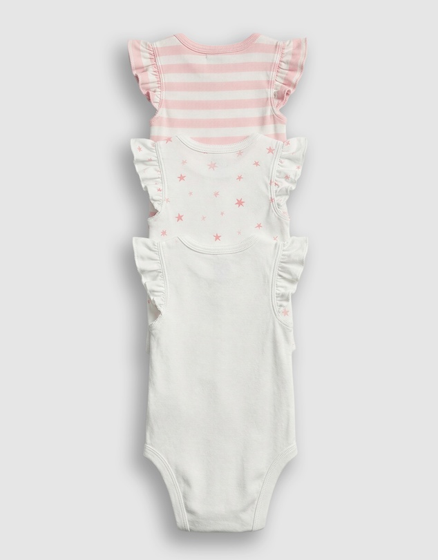 GAP - 3-Pack SL Ruffle Jersey Bodysuit - Babies