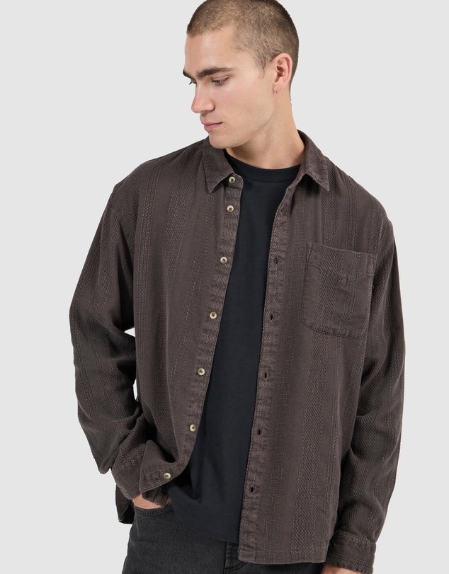 Rolla's - Heavy Weave Long Sleeve - Dark Brown