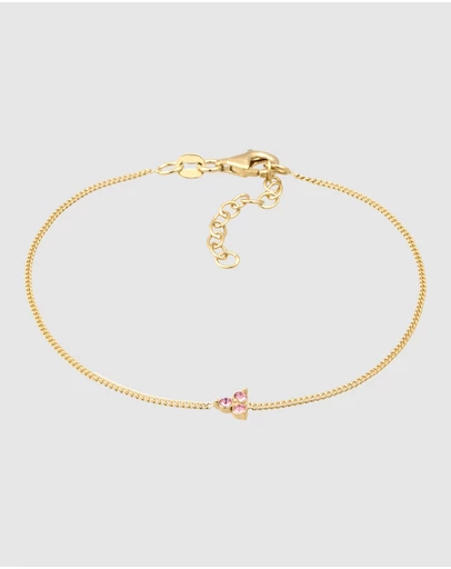 Elli Jewelry - Bracelet Crystal 925 Sterling Silver Gold-Plated