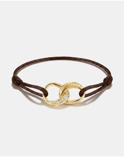 THOMAS SABO - THOMAS SABO Textile bracelet Together brown with zirconia