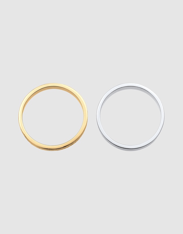 Elli Jewelry - Modern Bicolor Ring Set in 925 Silver