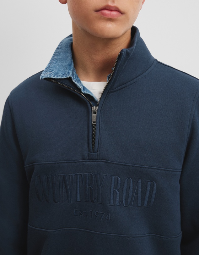Country Road - Teen Australian Cotton Heritage Half Zip Sweat