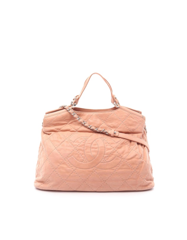 Pre-Loved by Azura Reborn - Pre-Loved Large CC Quilted Suede Sea Hit Tote
