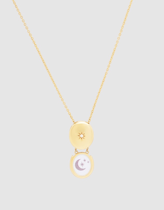 Wanderlust + Co - Falling Star Heirloom Locket Necklace
