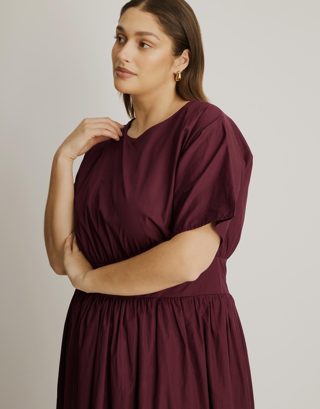 Atmos&Here Curvy - Nicky Cotton Poplin Midi Dress