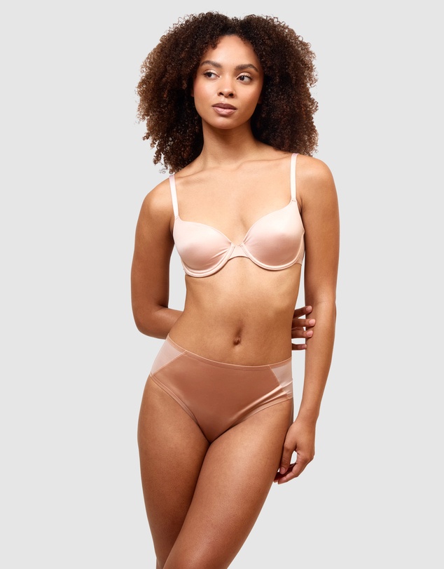 Passionata - Bianca Shiny Microfibre & Tulle High Waist Brief
