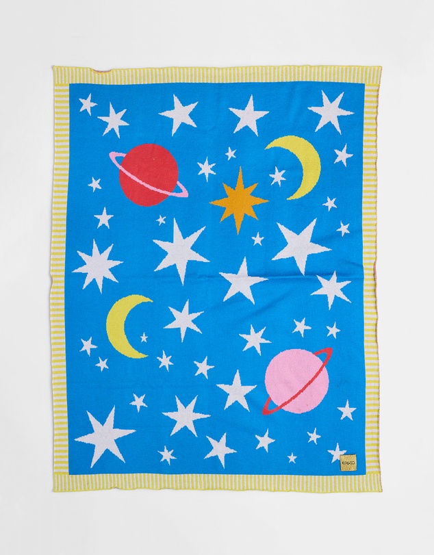 Kip&Co - Stars And Moon Cotton Knitted Blanket - Babies