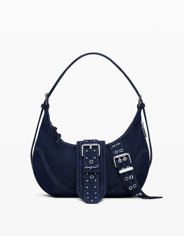 Desigual - Medium denim bag with buckles