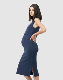Ripe Maternity - Layered Knit Nursing Dress
