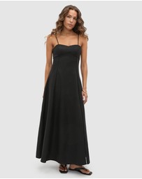 Seed Heritage - Linen Trim Insert Midi Dress