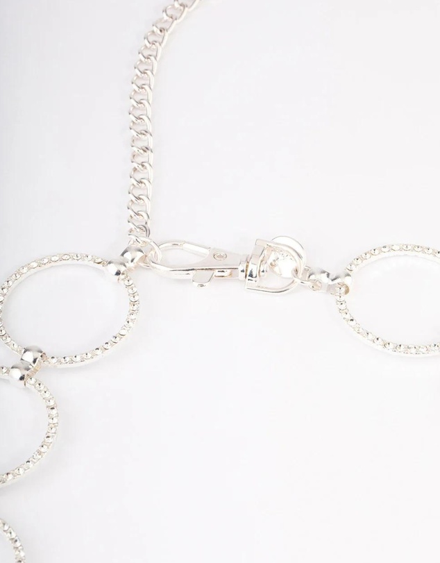 Lovisa - Silver Large Diamante Circle Belt