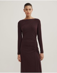 Witchery - Longsleeve Ruched Mesh Dress