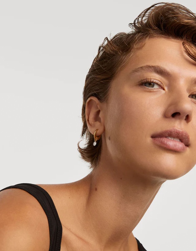 PDPAOLA - Peach Lily Hoop Earrings