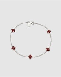Kuzzoi - ICONIC EXCLUSIVE - Bracelet Male Cloverleaf Enamel Red 925 Sterling Silver