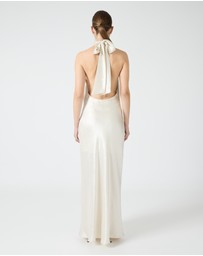 Third Form - Crush Wrap Neck Floor Length