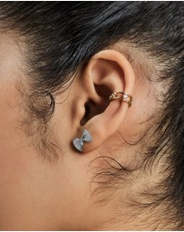 Wanderlust + Co - Bow Tie Pasta Silver Stud Earrings