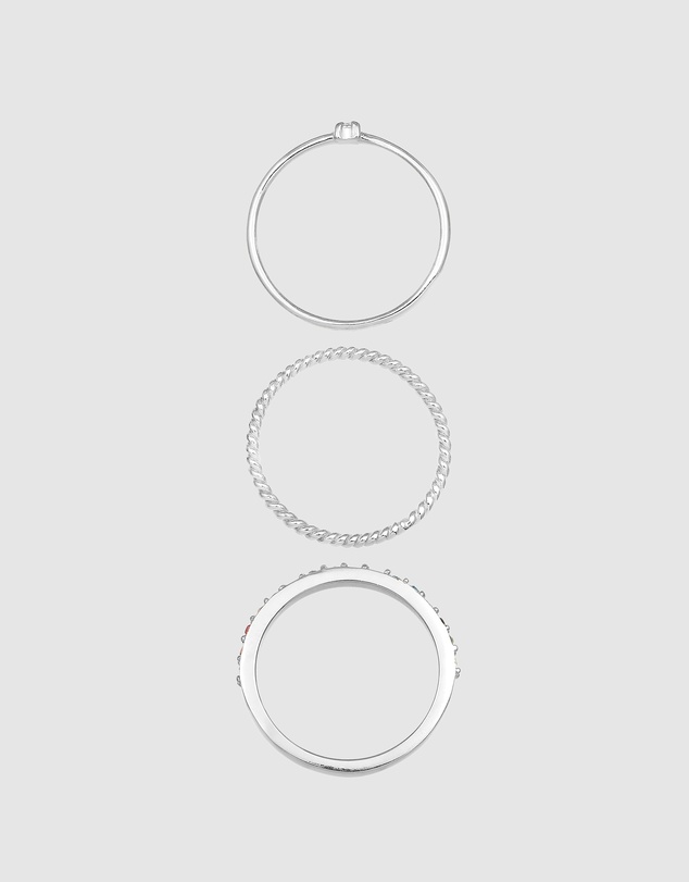 Elli Jewelry - Crystal Ring Set in 925 Silver