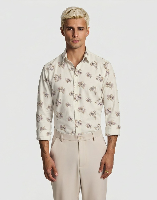 yd. - Lucio Slim Floral Shirt