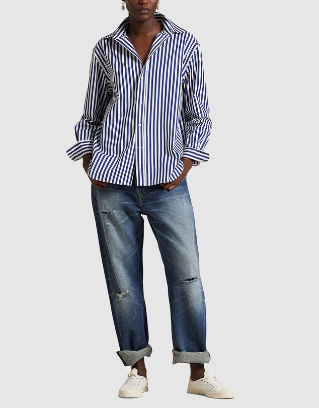 Polo Ralph Lauren - Oversize Fit Striped Cotton Shirt - The ICONIC Exclusive