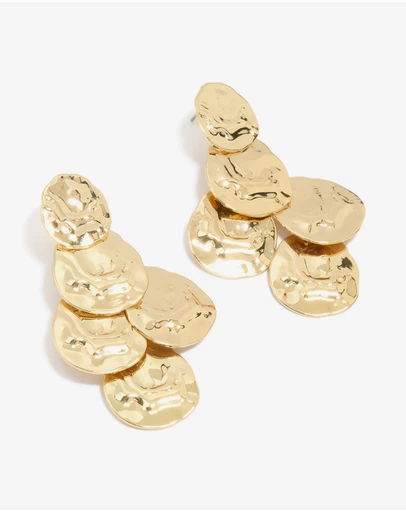 Lovisa - Gold Plated MoltenTextured Disc Drop Earrings