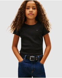 Tommy Hilfiger - Ruffle Ribbed Top - Teens