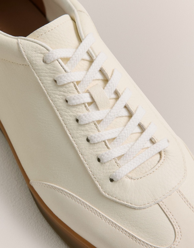 Trenery - Halden Leather Sneaker in Parchment