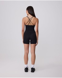Upstate - Air Sculpt Strappy Sports Tank - Black